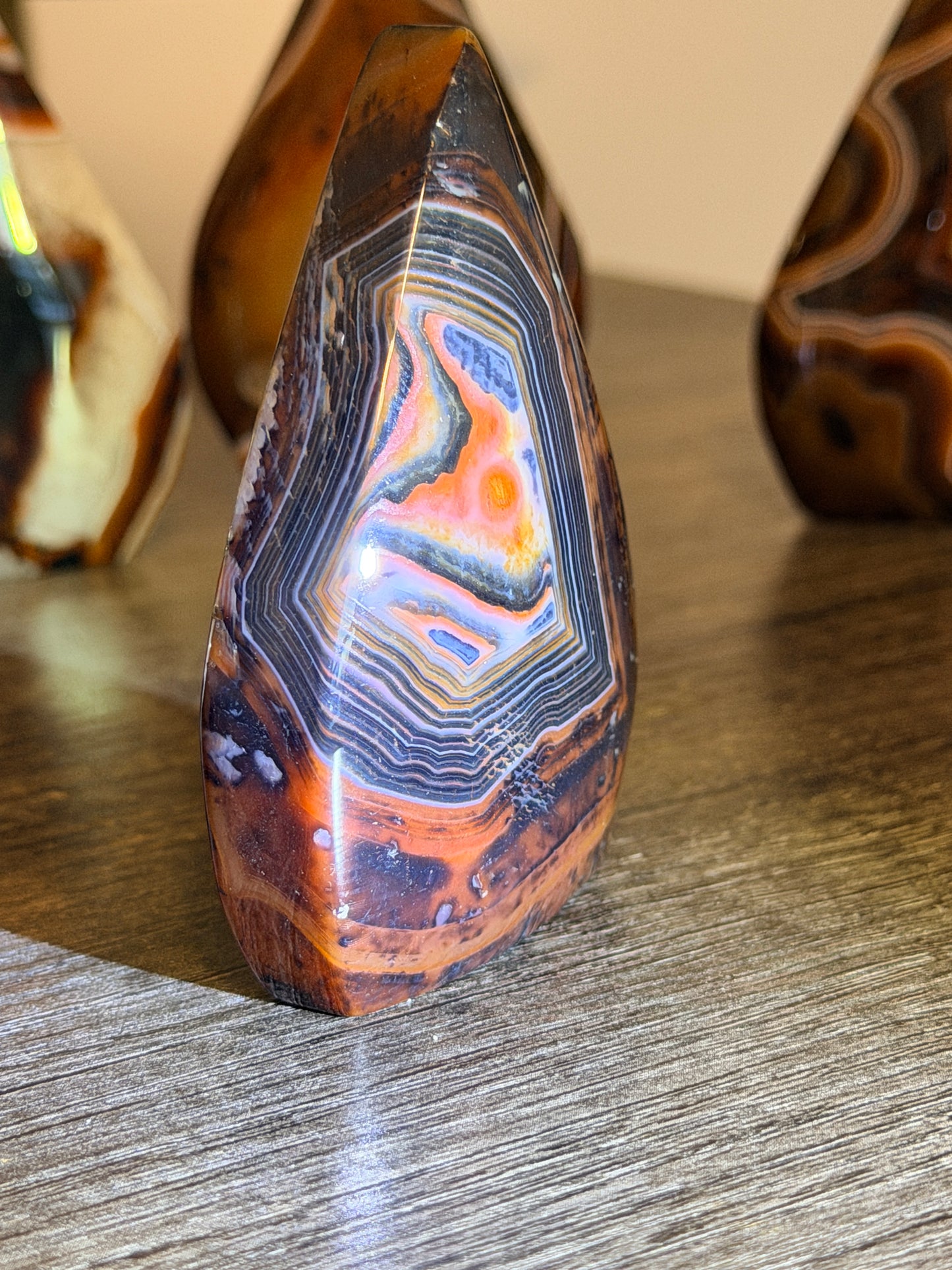 Red and Black Striped Agate Mixed Quartz Freeform Style 6