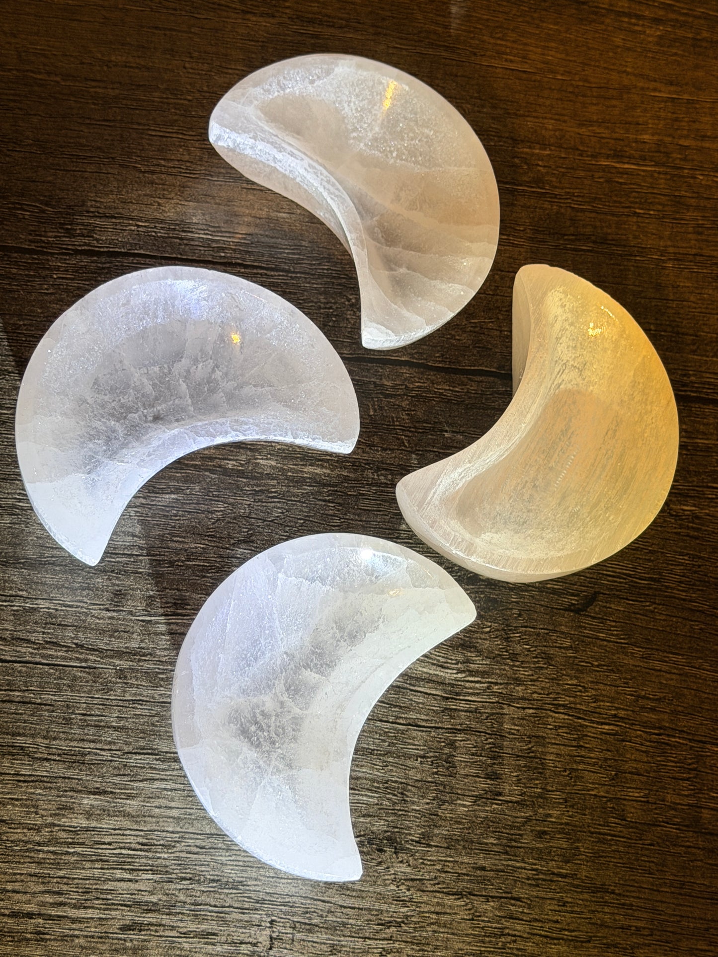 Selenite Crescent Moon Bowls