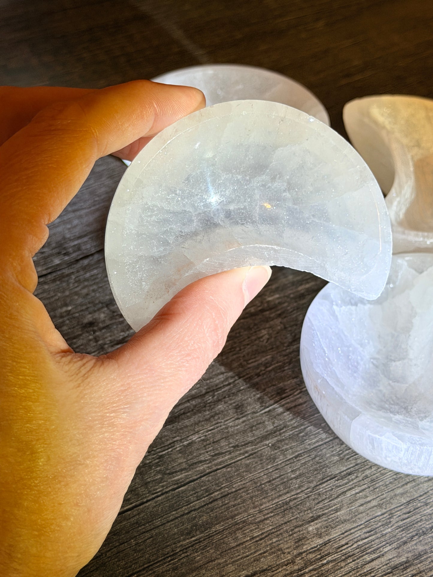 Selenite Crescent Moon Bowls