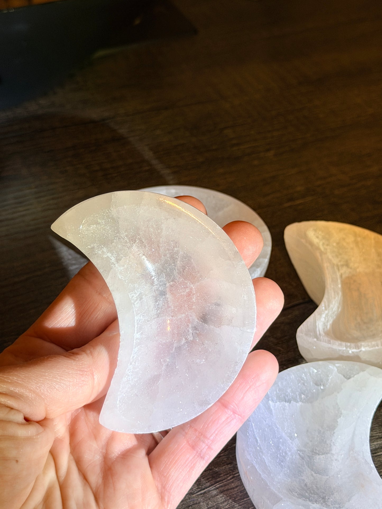 Selenite Crescent Moon Bowls