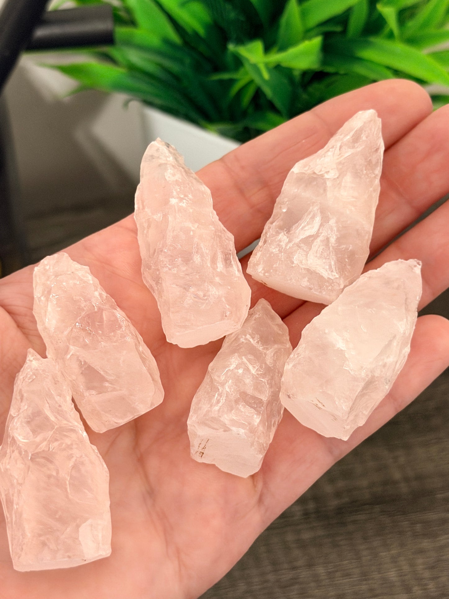 Raw Rose Quartz Pyramid