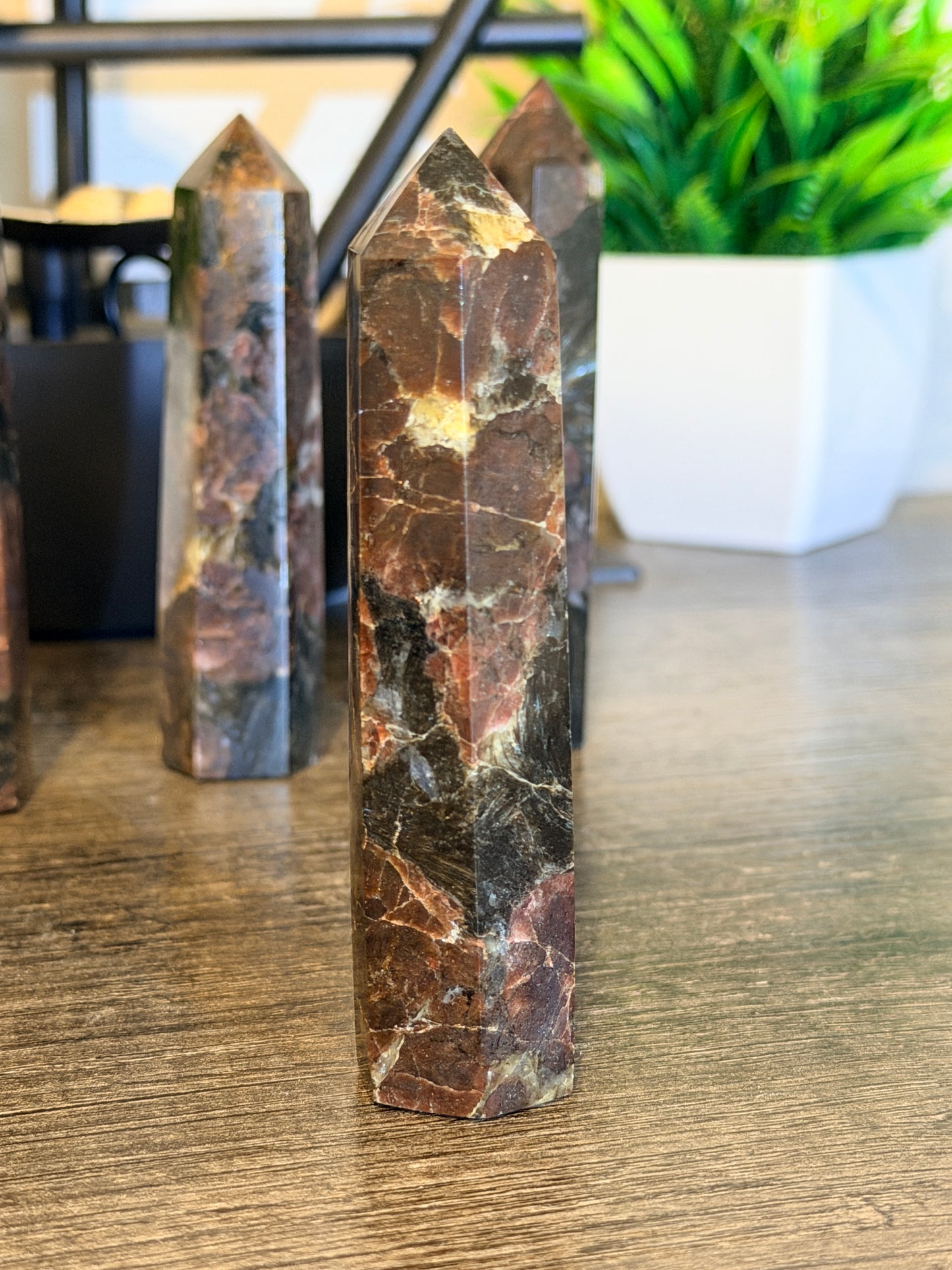 Astrophyllite with Garnet Tower Style 1