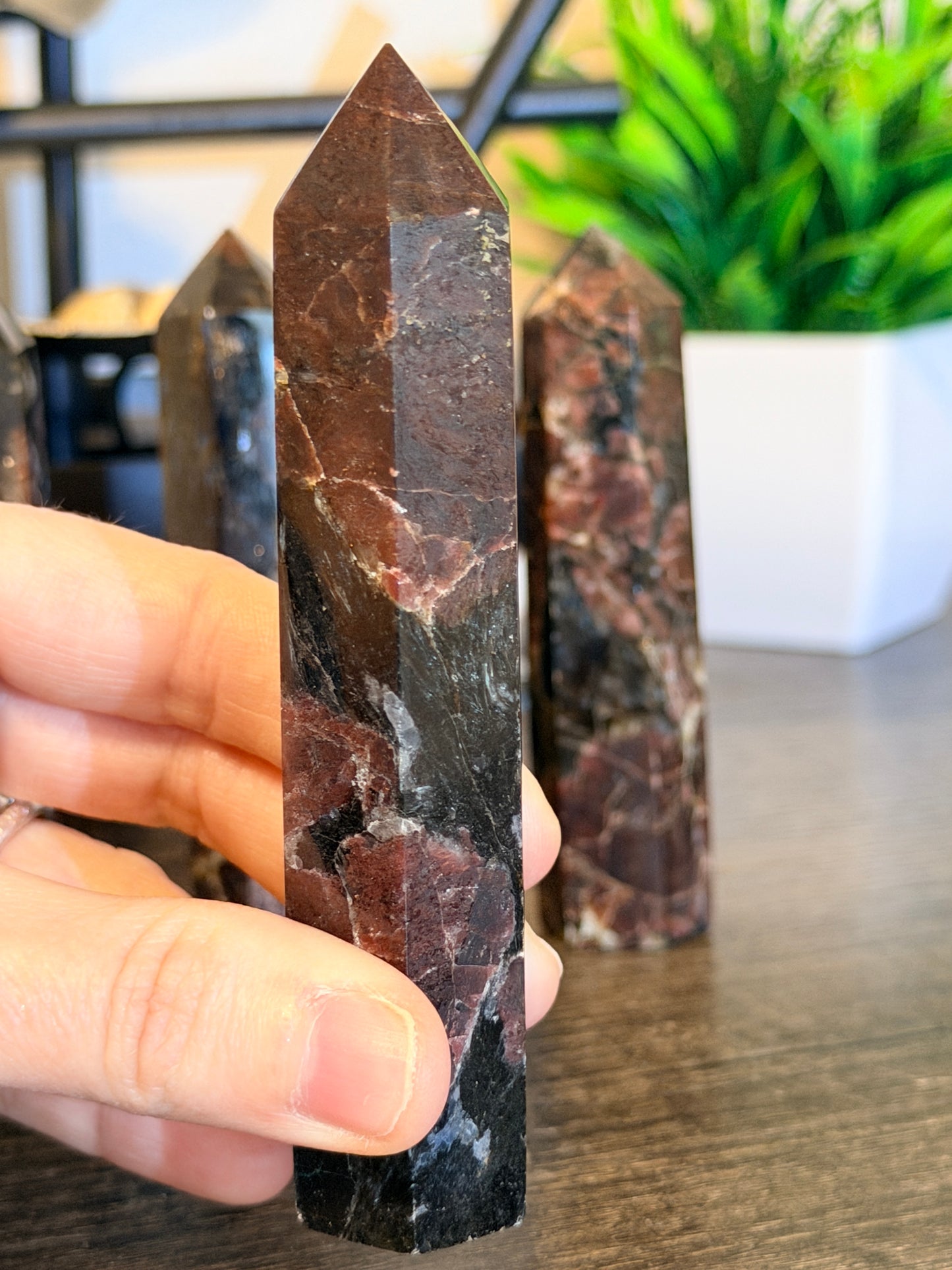 Astrophyllite with Garnet Tower Style 3