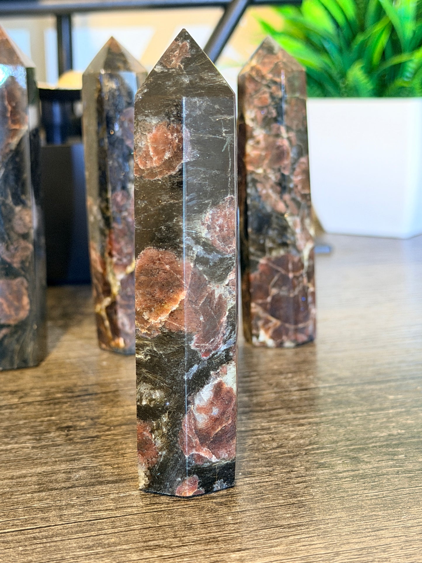 Astrophyllite with Garnet Tower Style 4