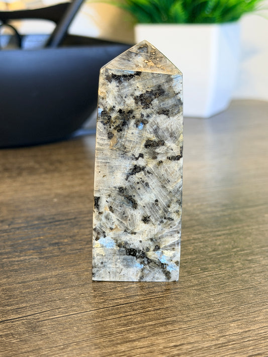 Larvikite Flat Obelisk Crystal Tower Style 1