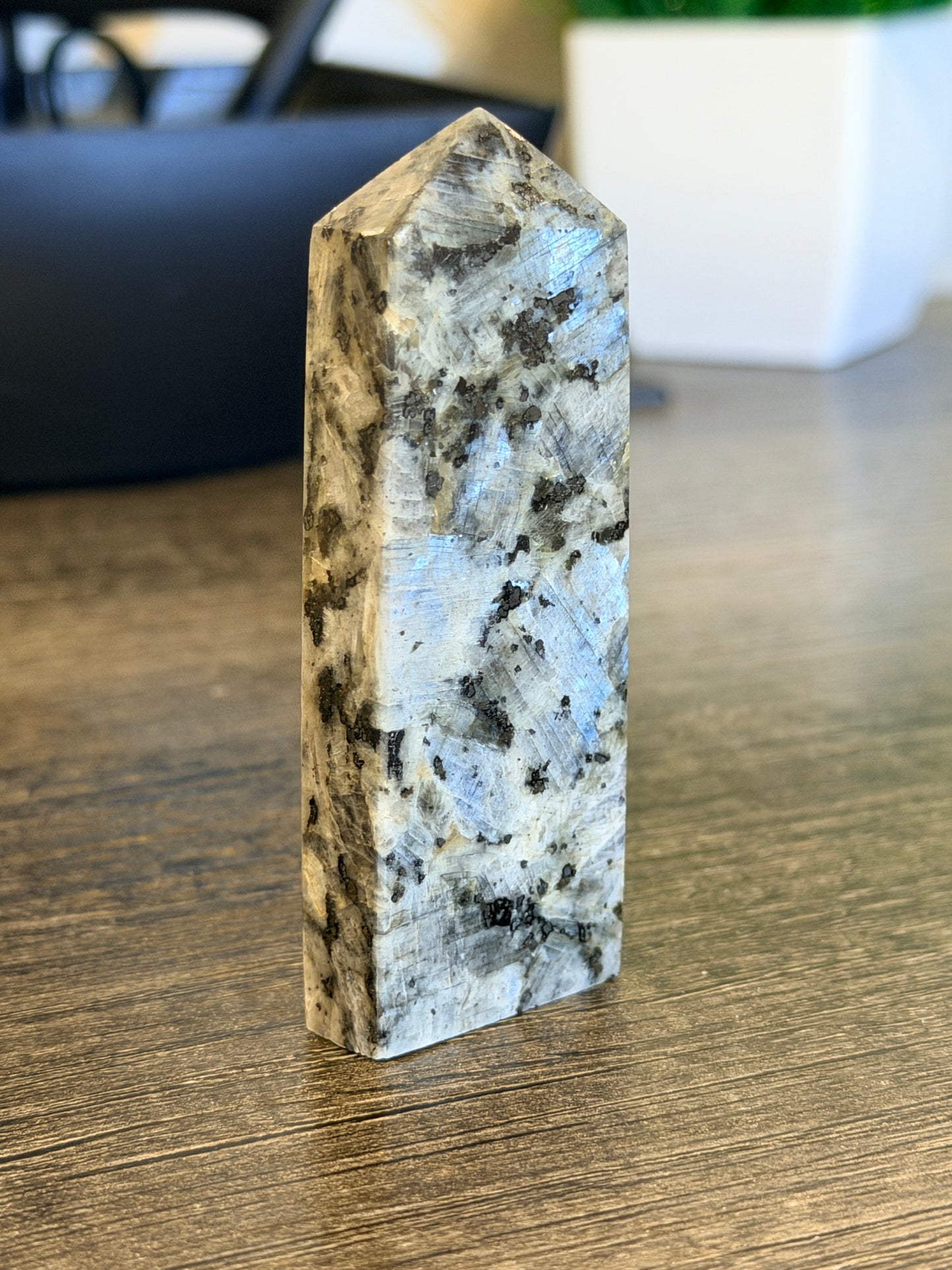 Larvikite Flat Obelisk Crystal Tower Style 1