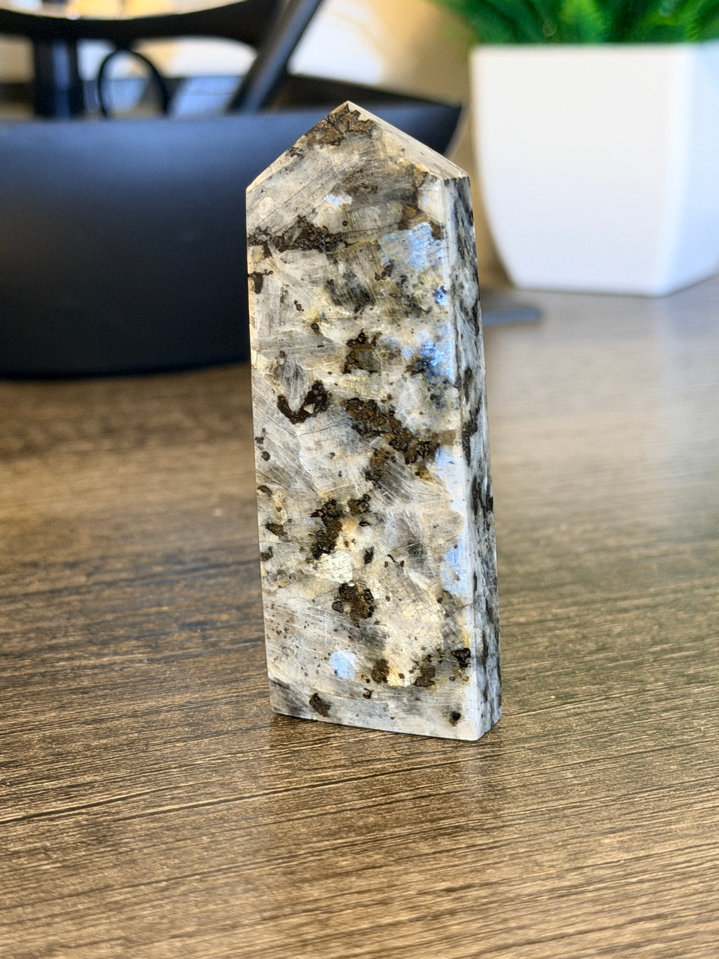 Larvikite Flat Obelisk Crystal Tower Style 1