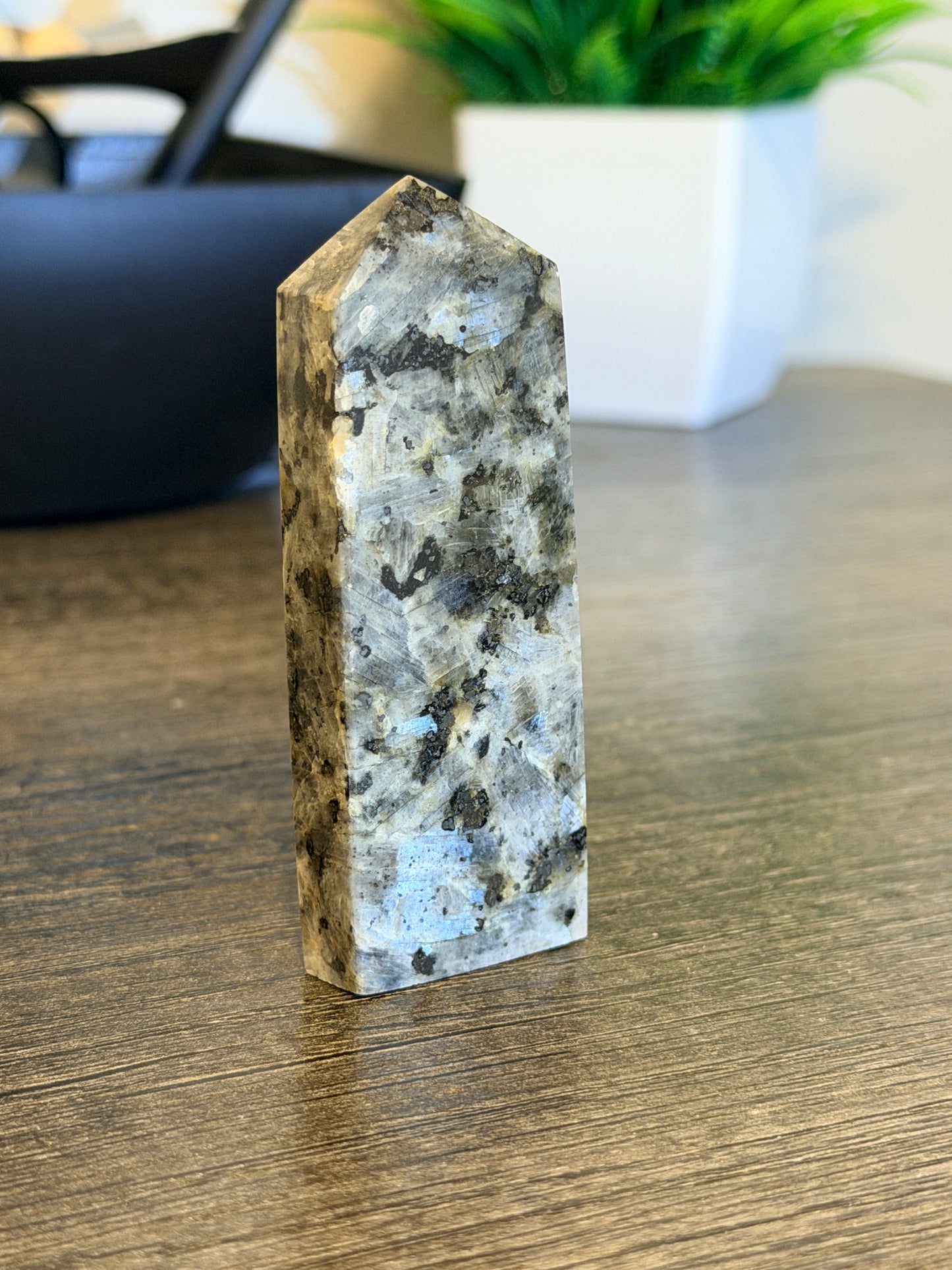 Larvikite Flat Obelisk Crystal Tower Style 1