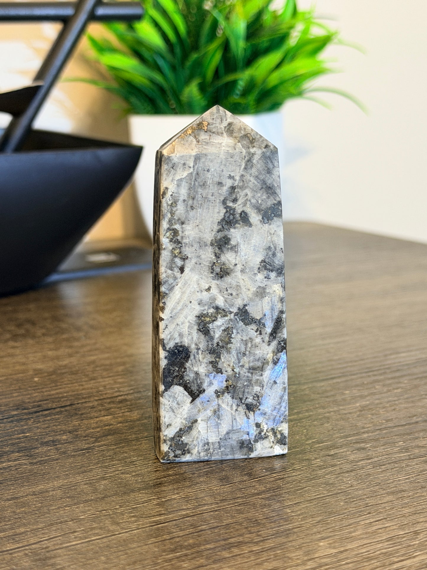 Larvikite Flat Obelisk Crystal Tower Style 2