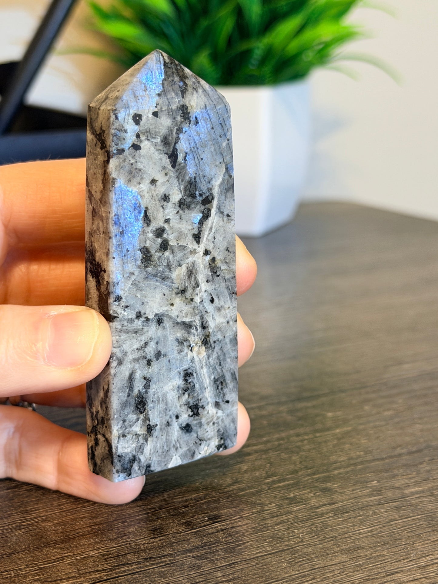 Larvikite Flat Obelisk Crystal Tower Style 2