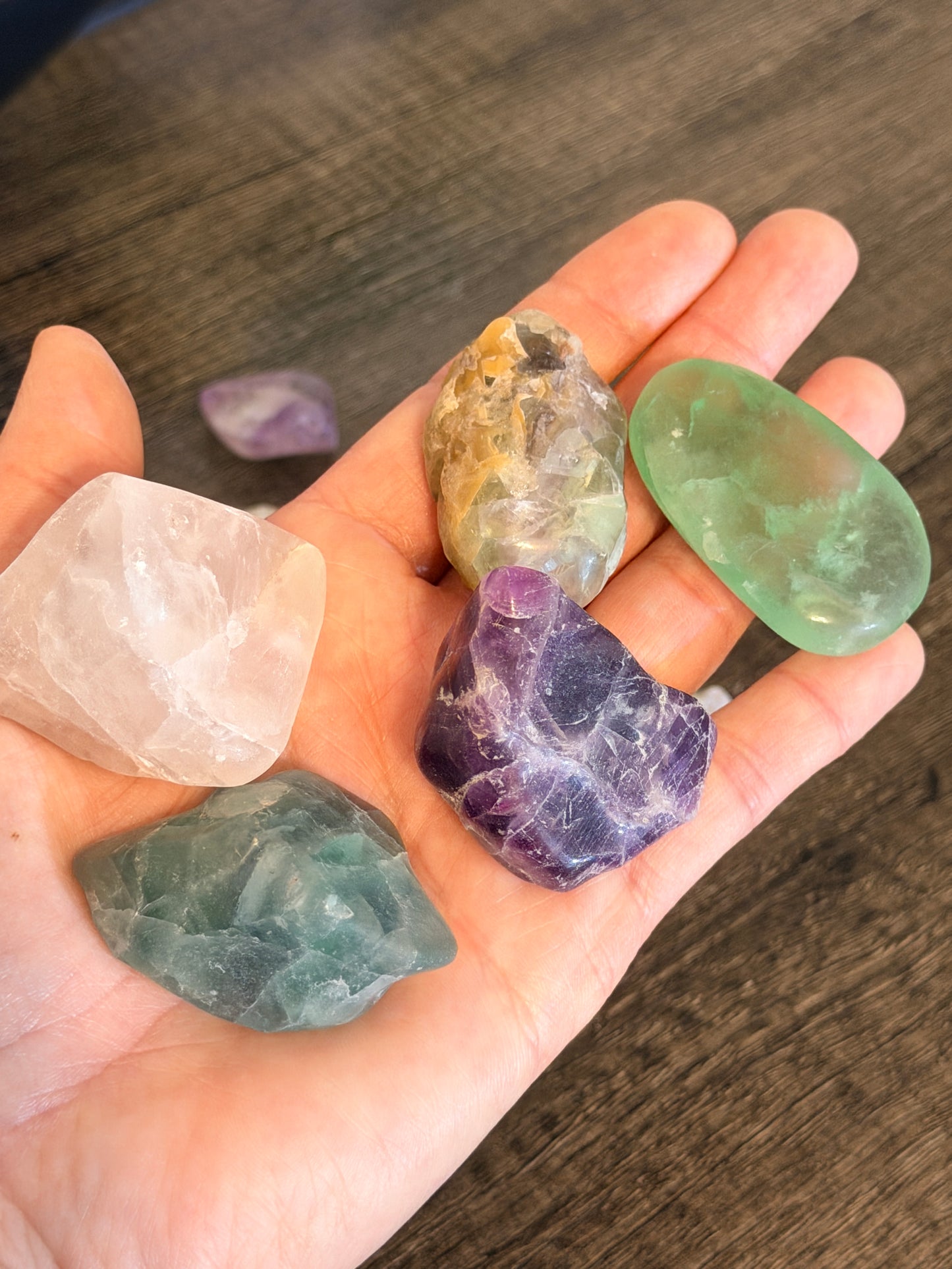 Fluorite Semi Polished Rough Chunks