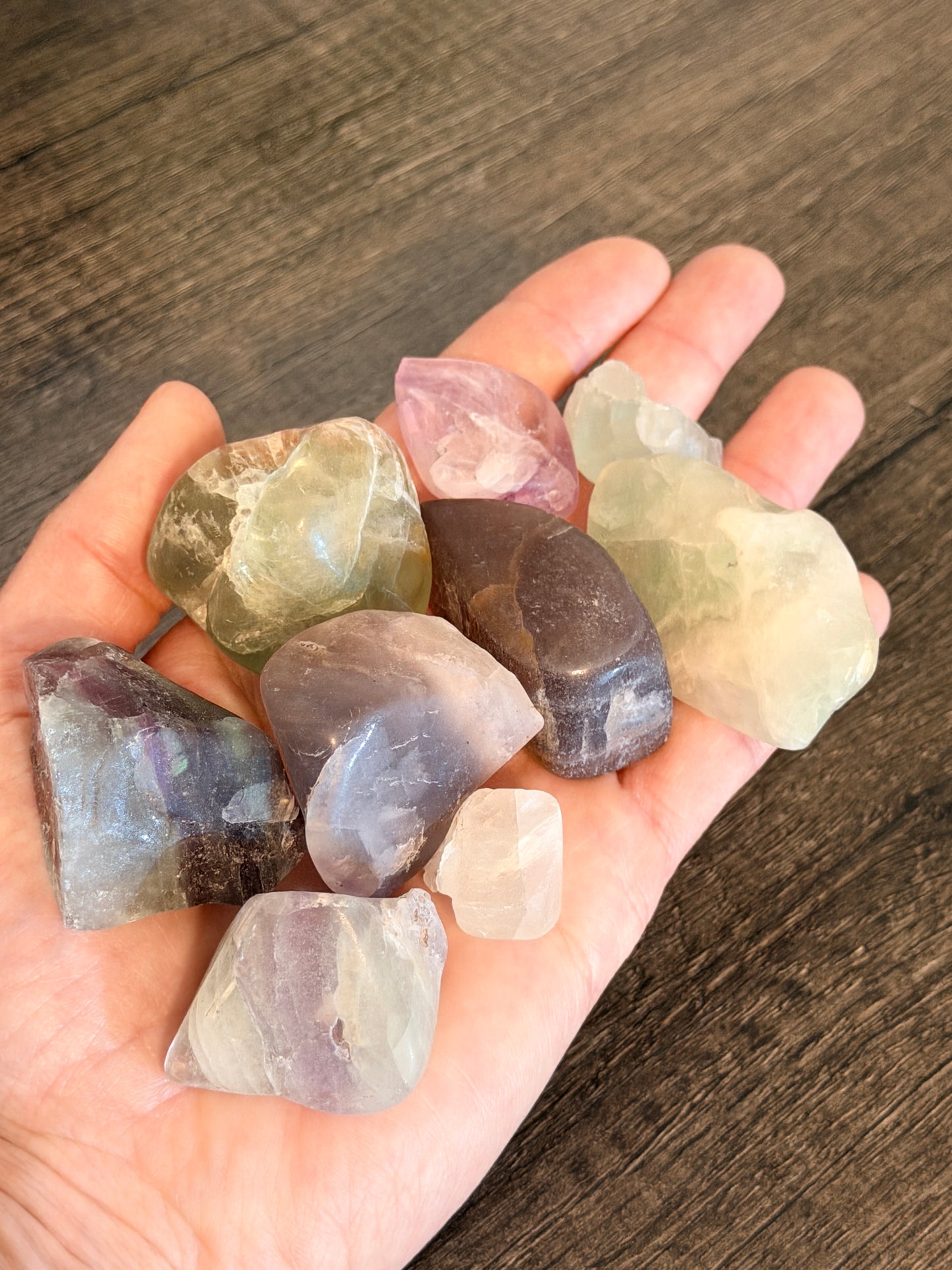 Fluorite Semi Polished Rough Chunks