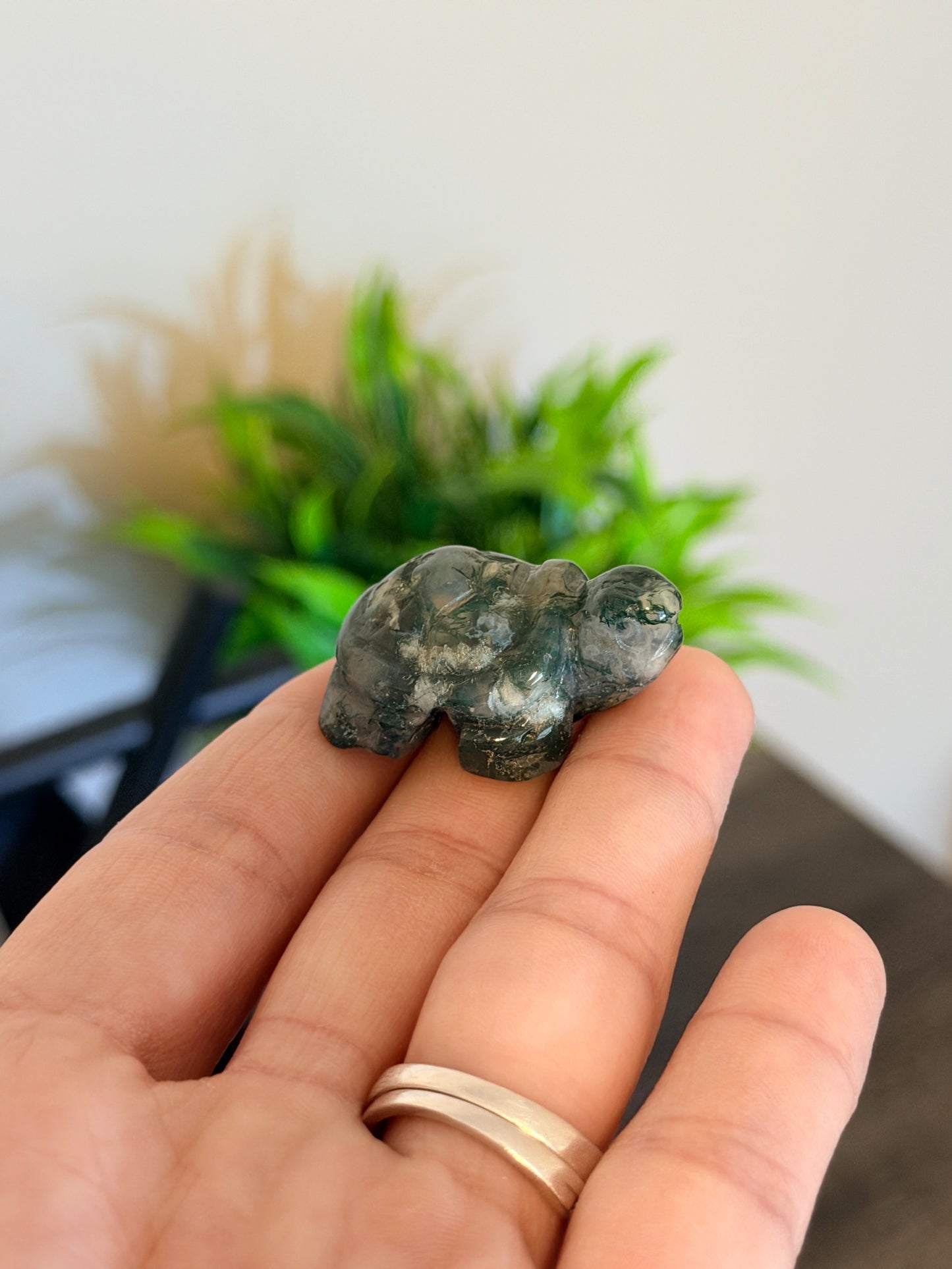 Small Moss Agate Turtle Style 3