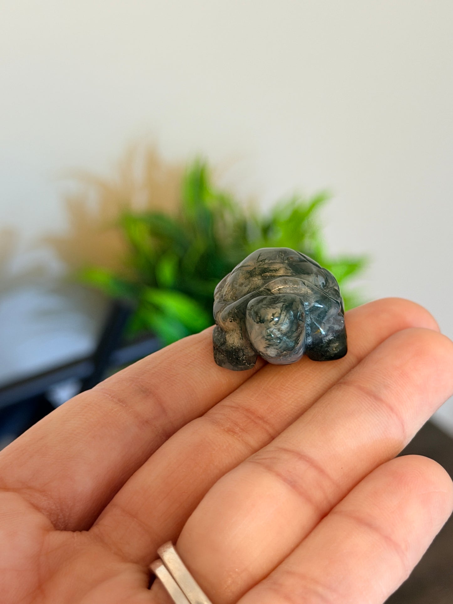 Small Moss Agate Turtle Style 3