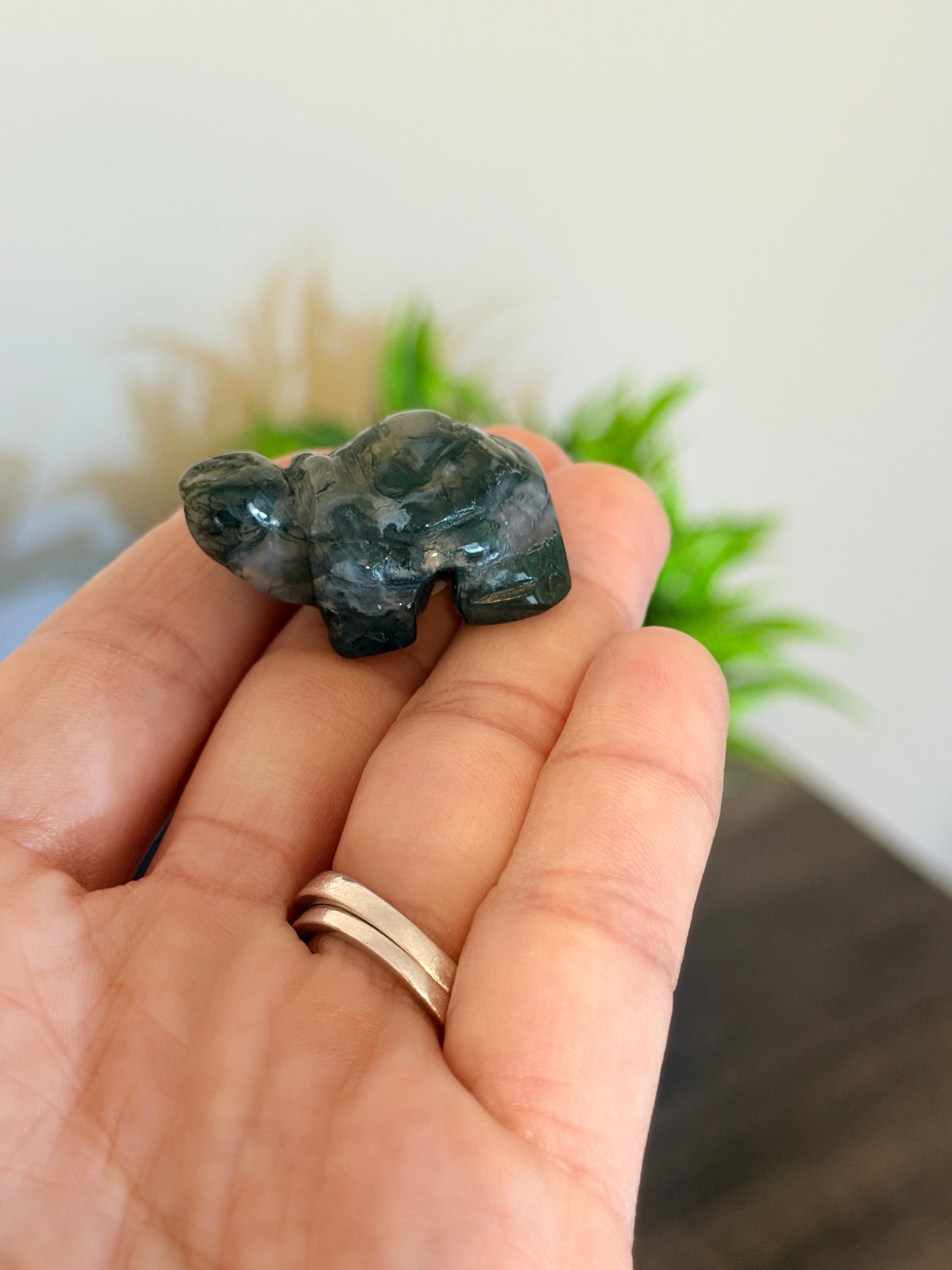Small Moss Agate Turtle Style 3