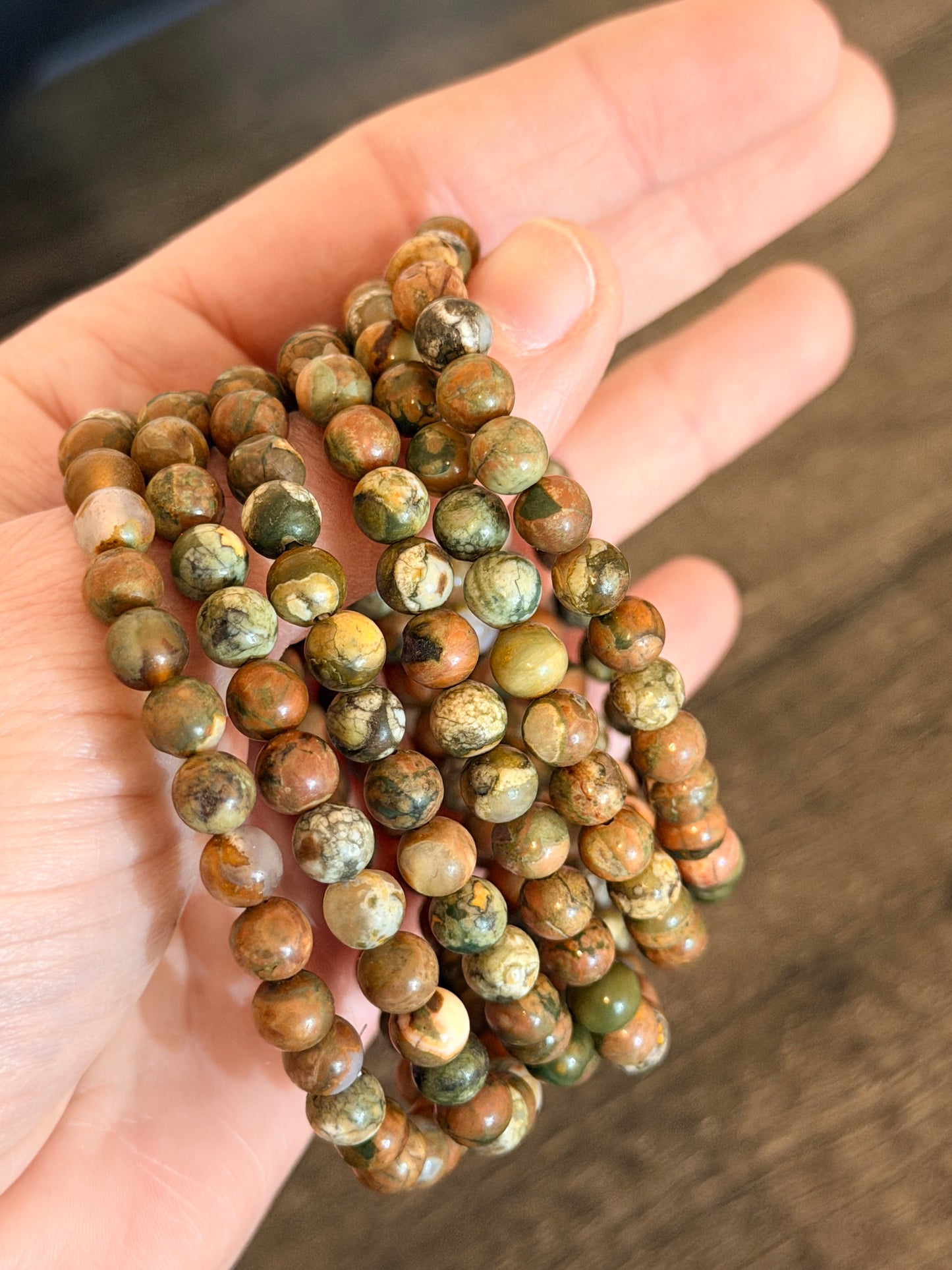 Ocean Jasper 6mm Beaded Bracelet