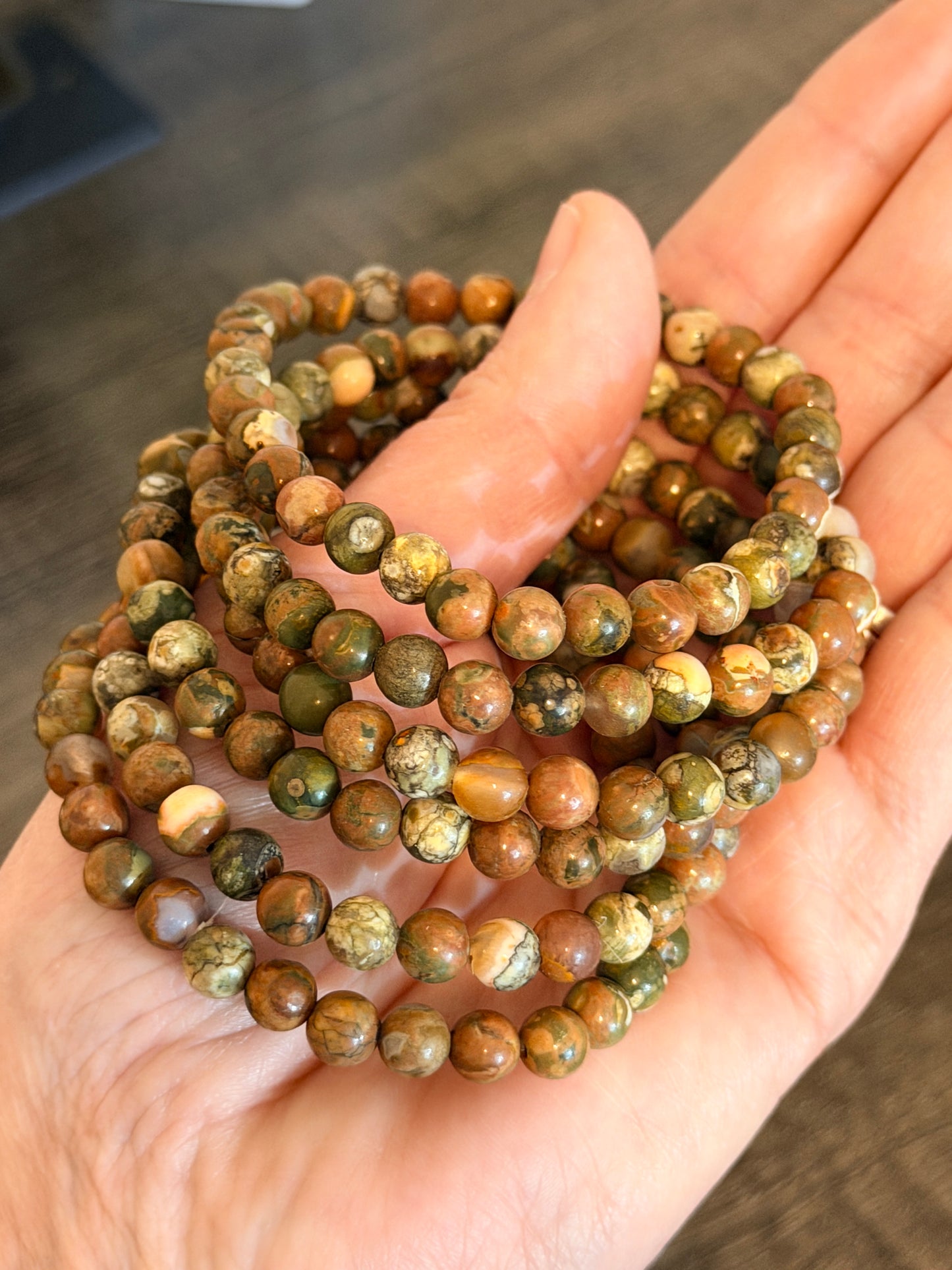 Ocean Jasper 6mm Beaded Bracelet