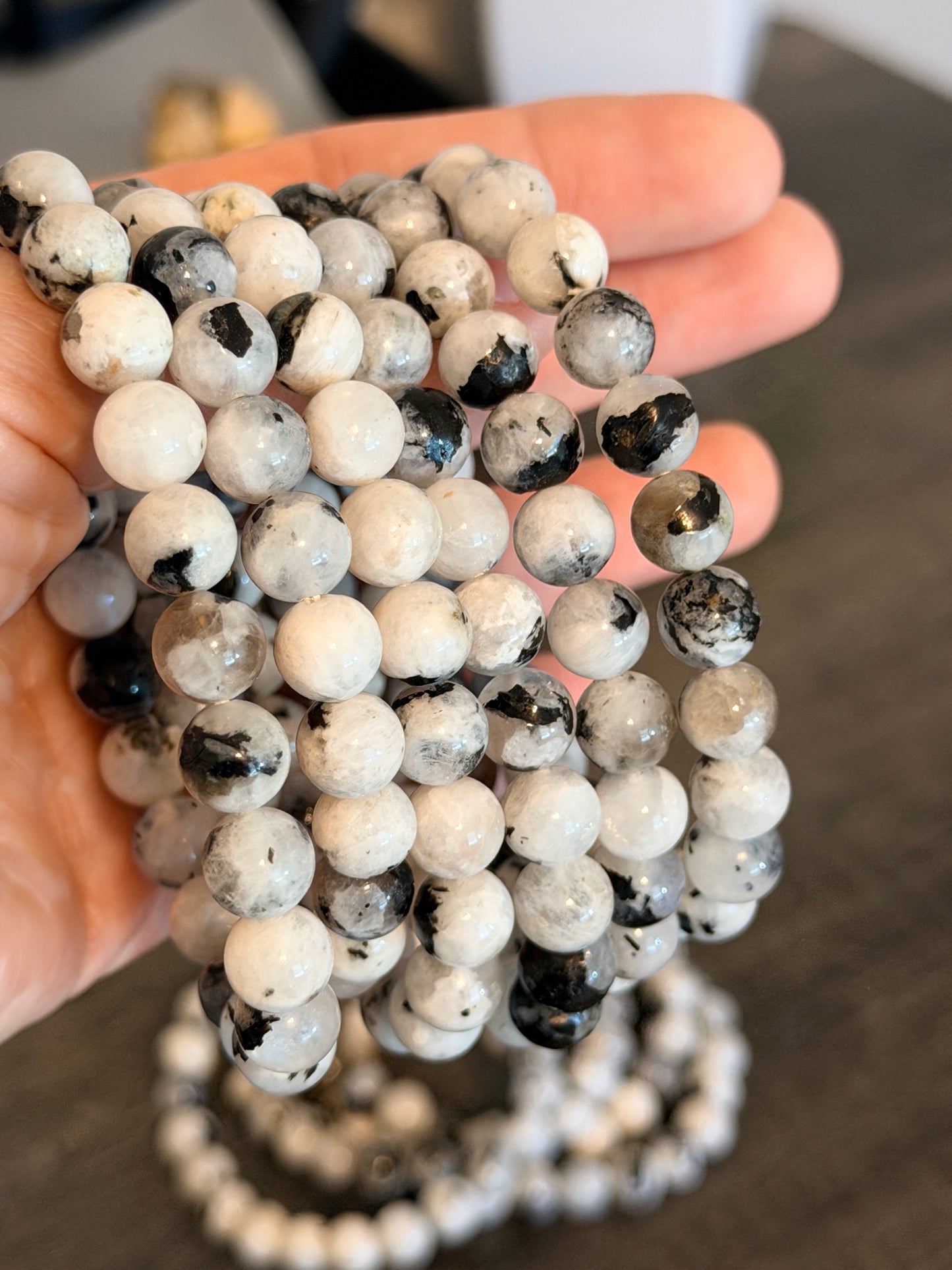 Rainbow Moonstone 8mm Beaded Bracelet