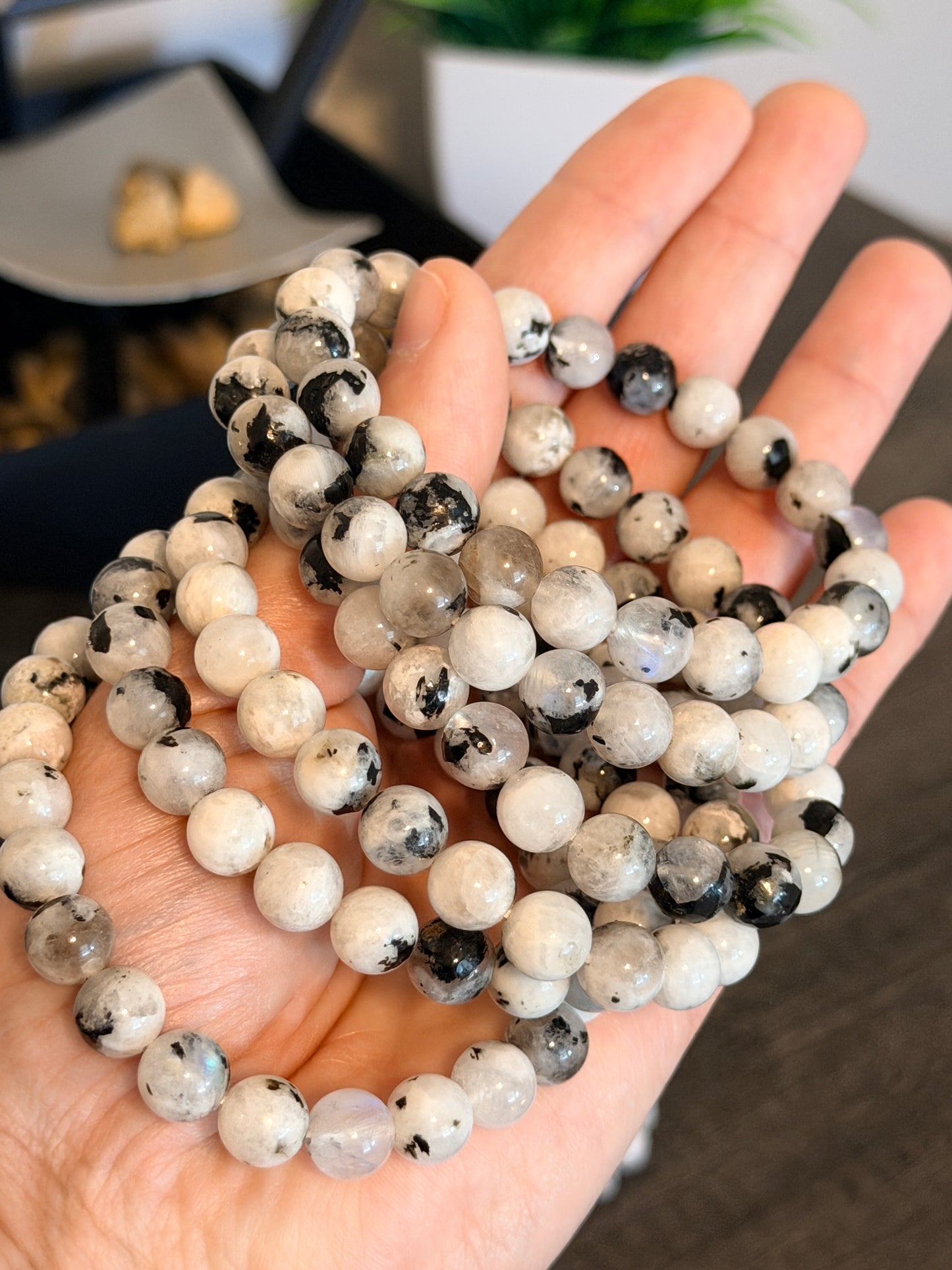 Rainbow Moonstone 8mm Beaded Bracelet