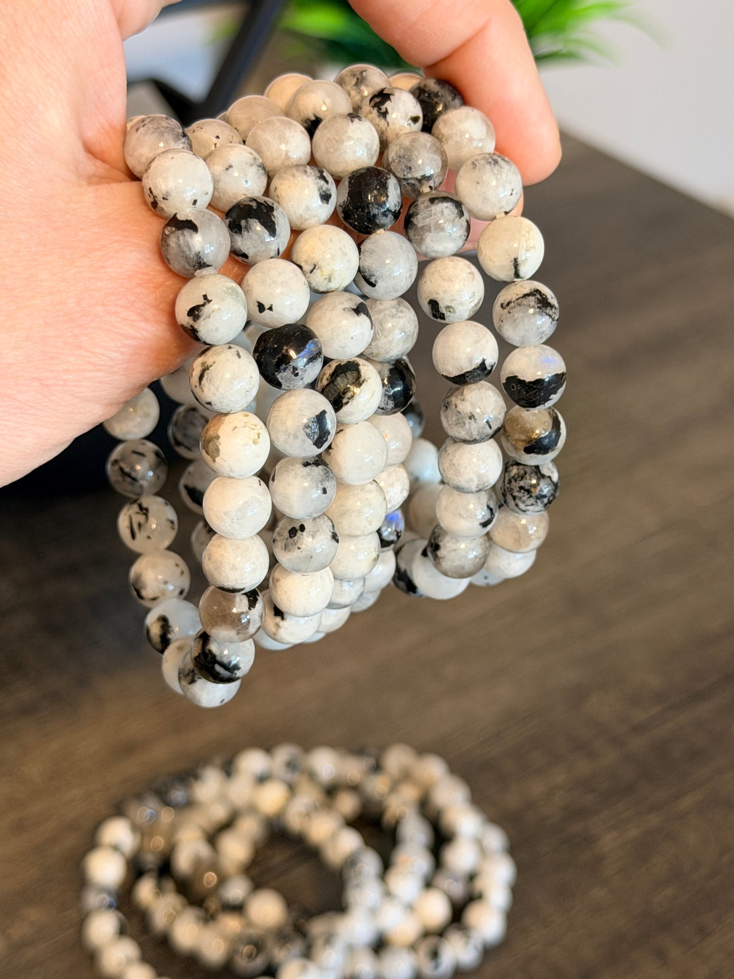 Rainbow Moonstone 8mm Beaded Bracelet