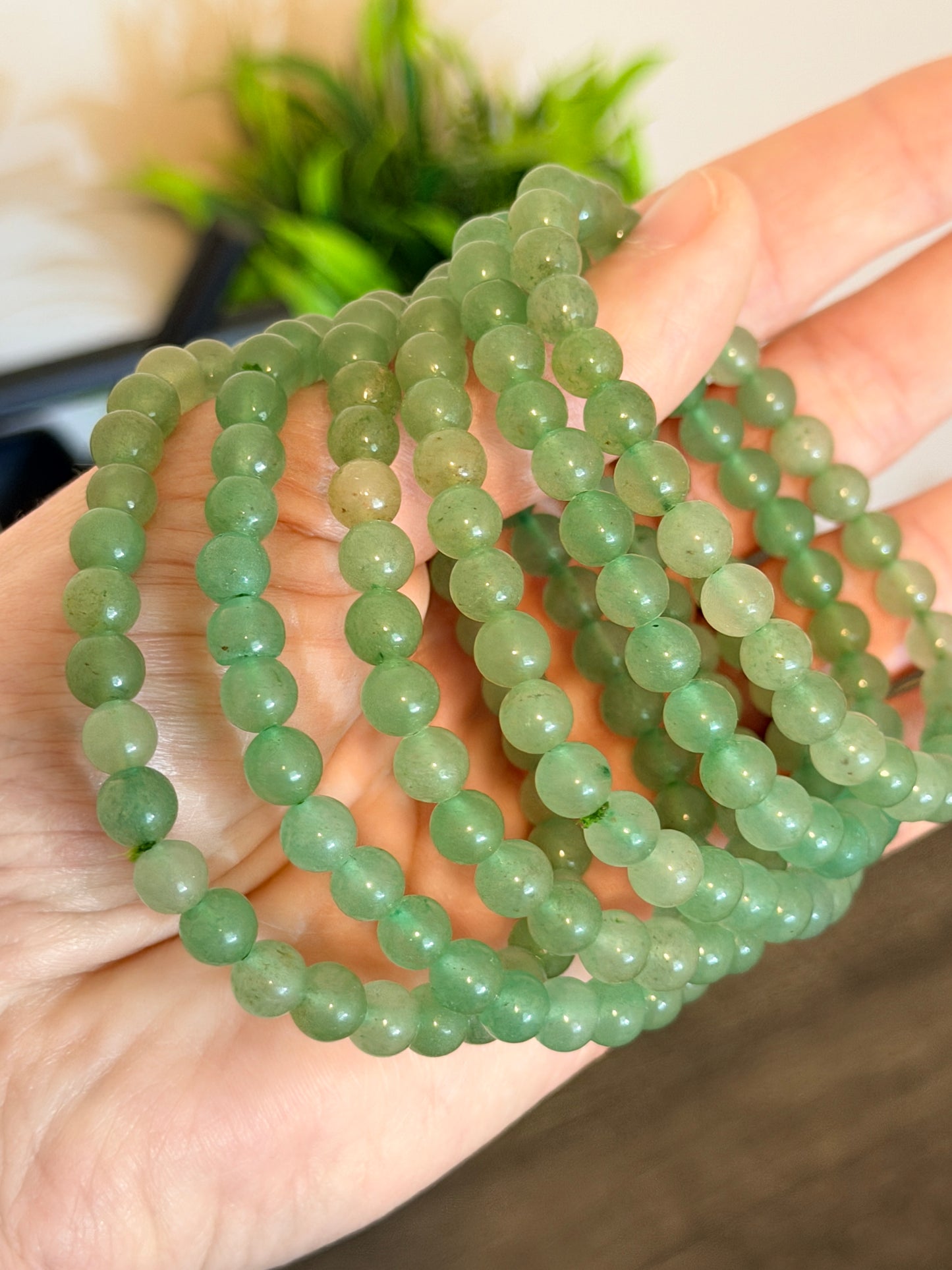 Green Aventurine 6mm Beaded Bracelet