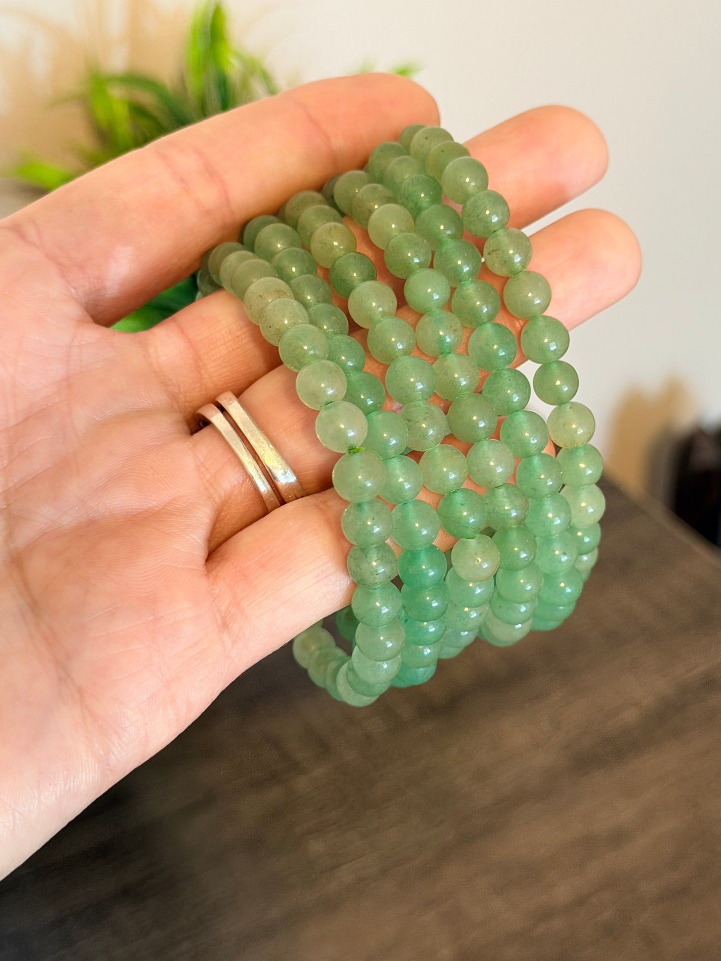 Green Aventurine 6mm Beaded Bracelet