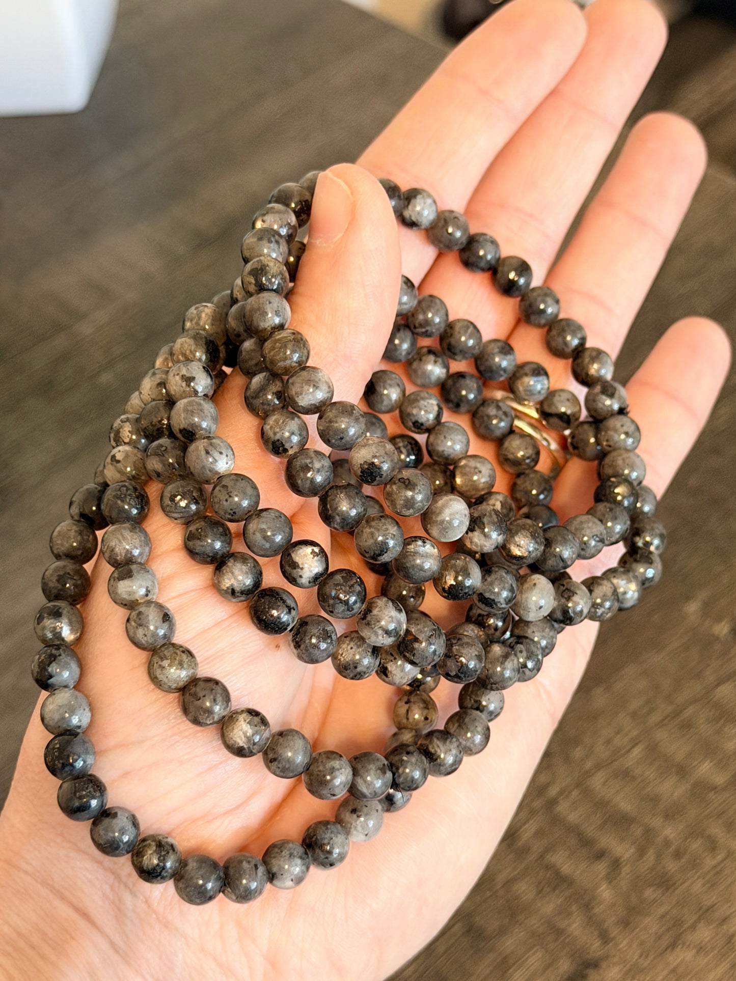 Larvikite 6mm Beaded Bracelet