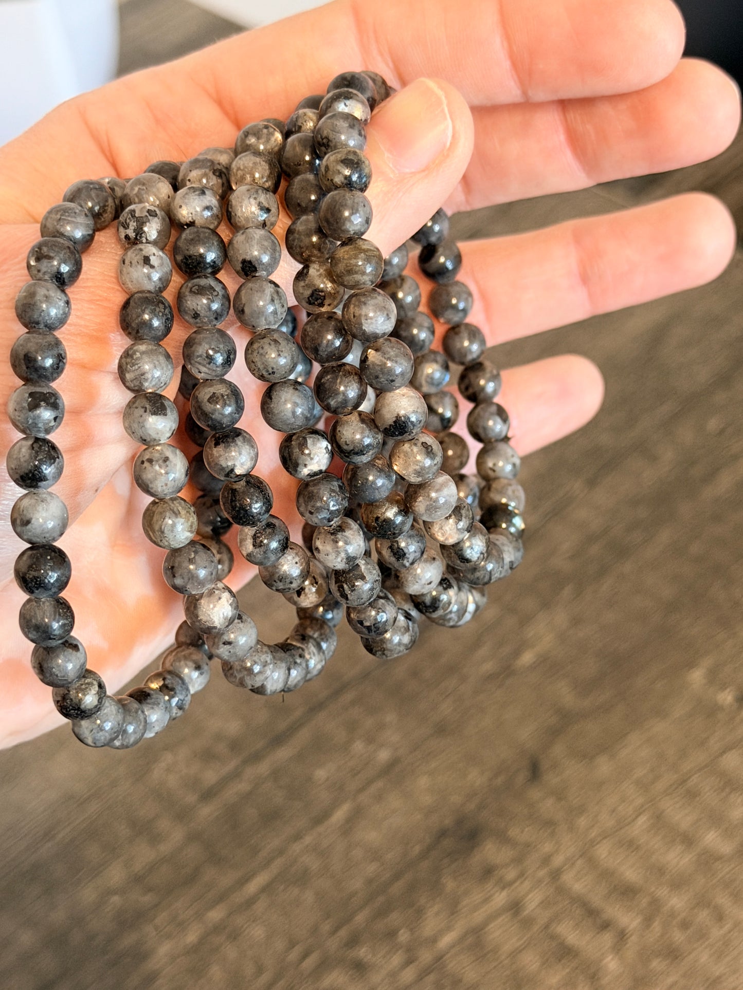 Larvikite 6mm Beaded Bracelet