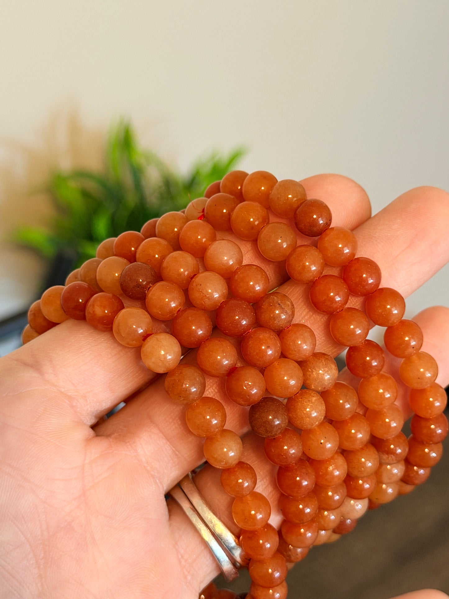 Red Aventurine 6mm Beaded Bracelet