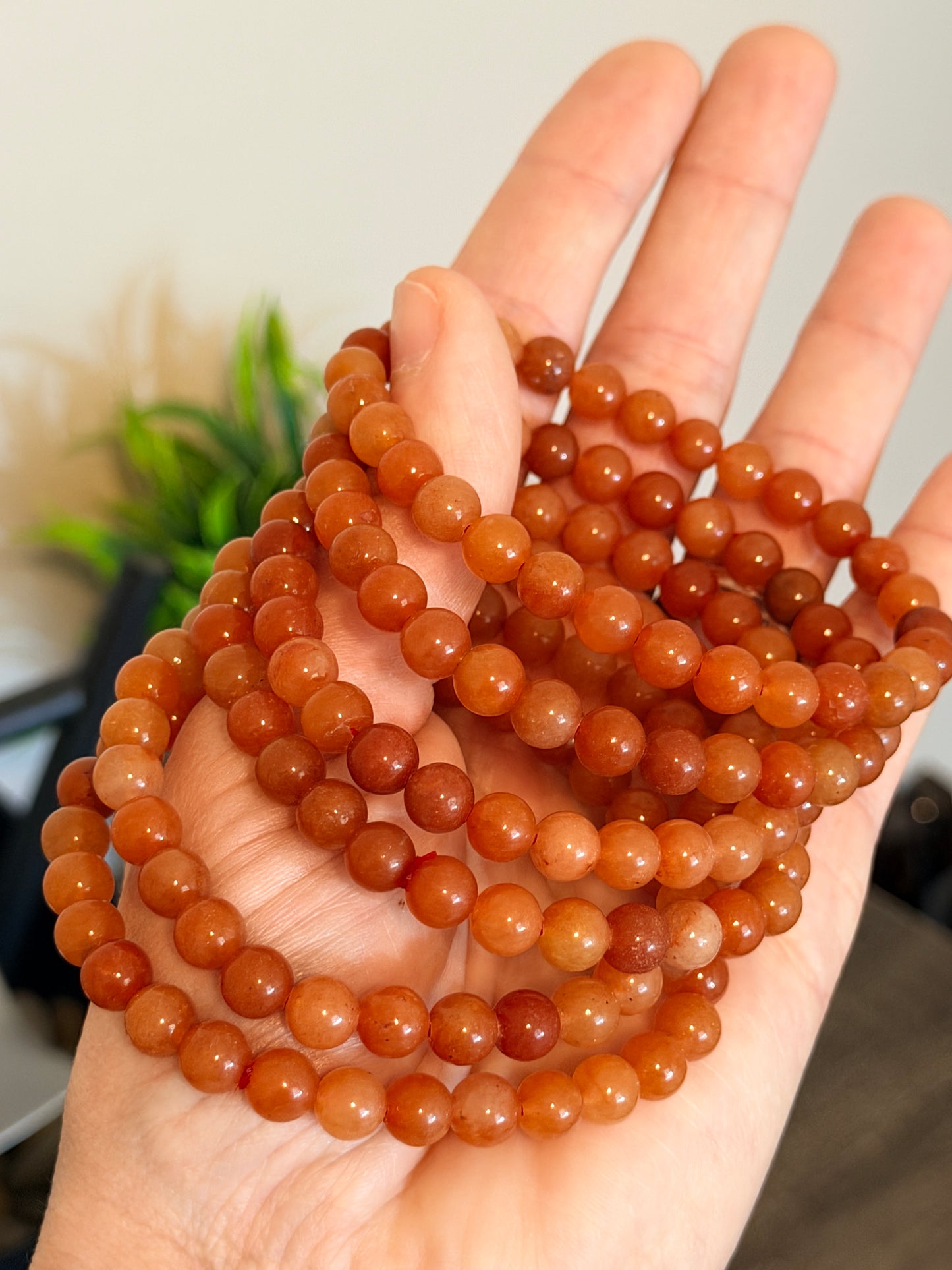 Red Aventurine 6mm Beaded Bracelet