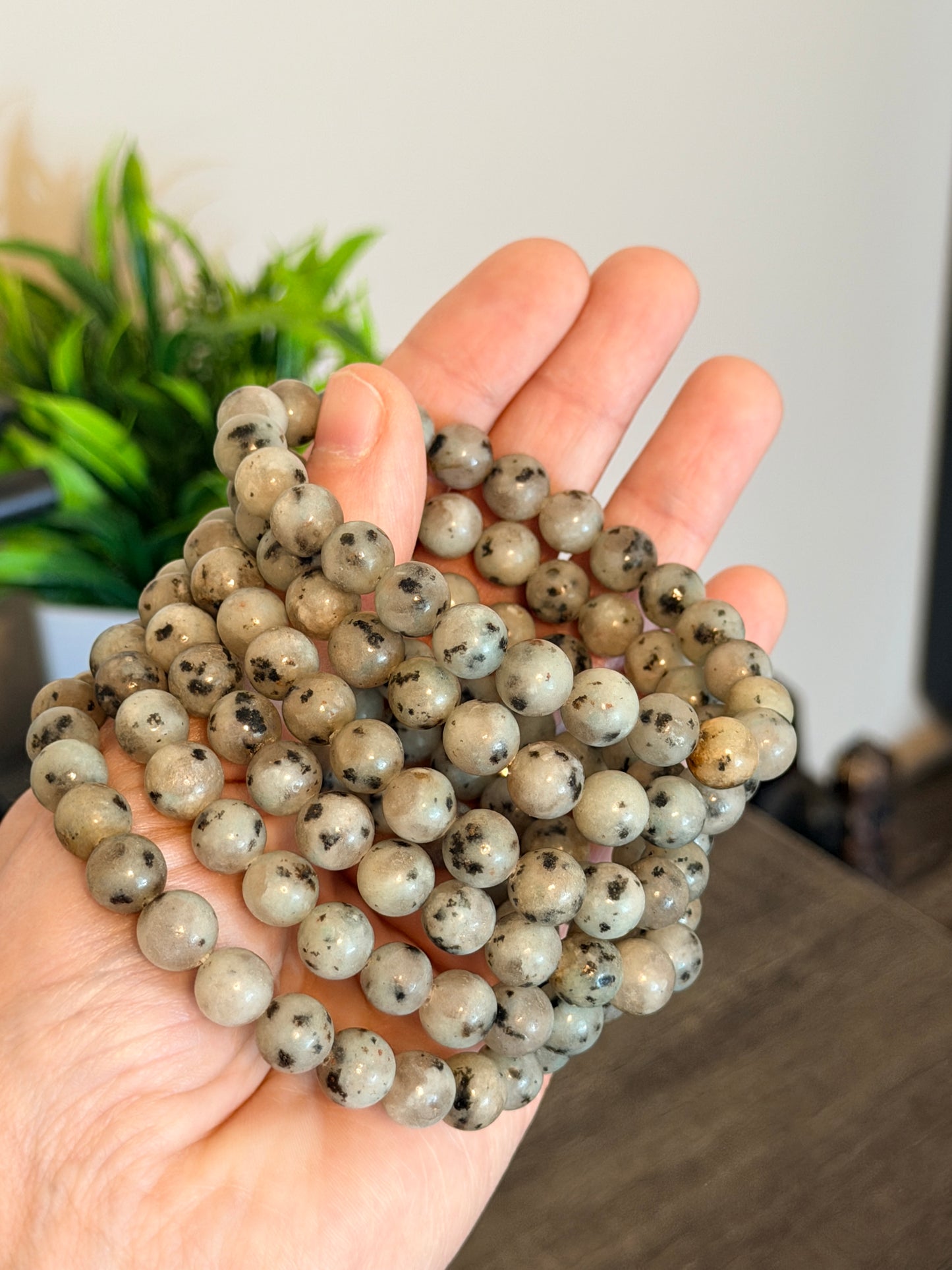 Kiwi Jasper 8mm Beaded Bracelet