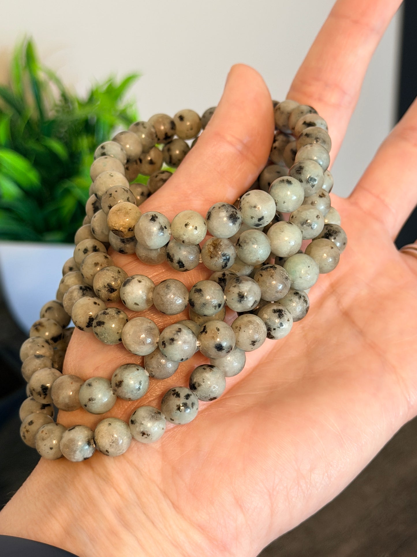 Kiwi Jasper 8mm Beaded Bracelet