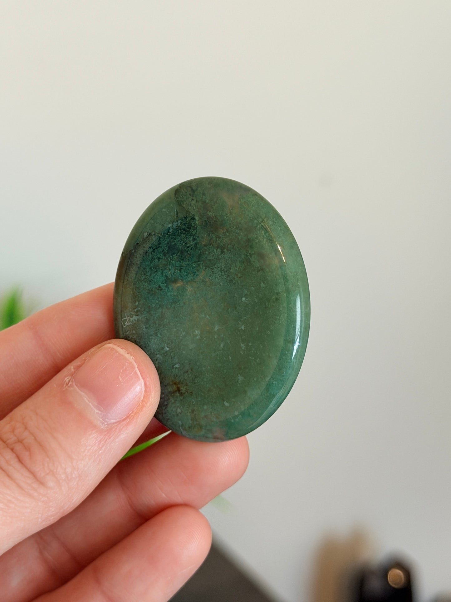 Moss Agate Worry Stone