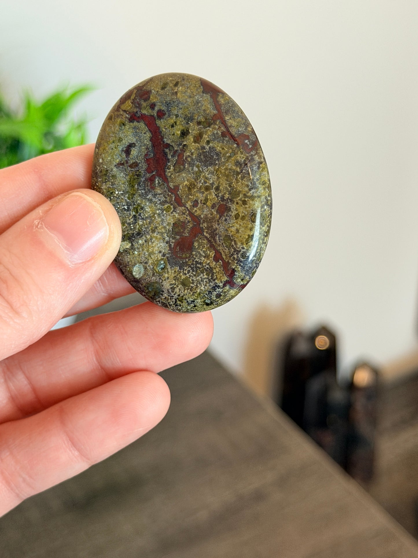 Rough Dragon's Bloodstone Worry Stone